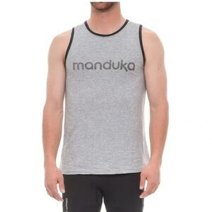 NEW WITH TAG Mens Manduka Yoga Logo Organic Tank Top in Heather Grey